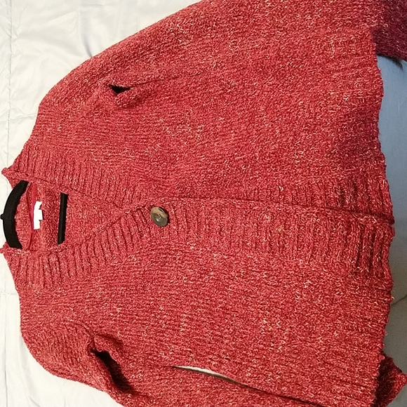 Charter Club One Button Cardigan Size S Red 4% Wool - Picture 4 of 9